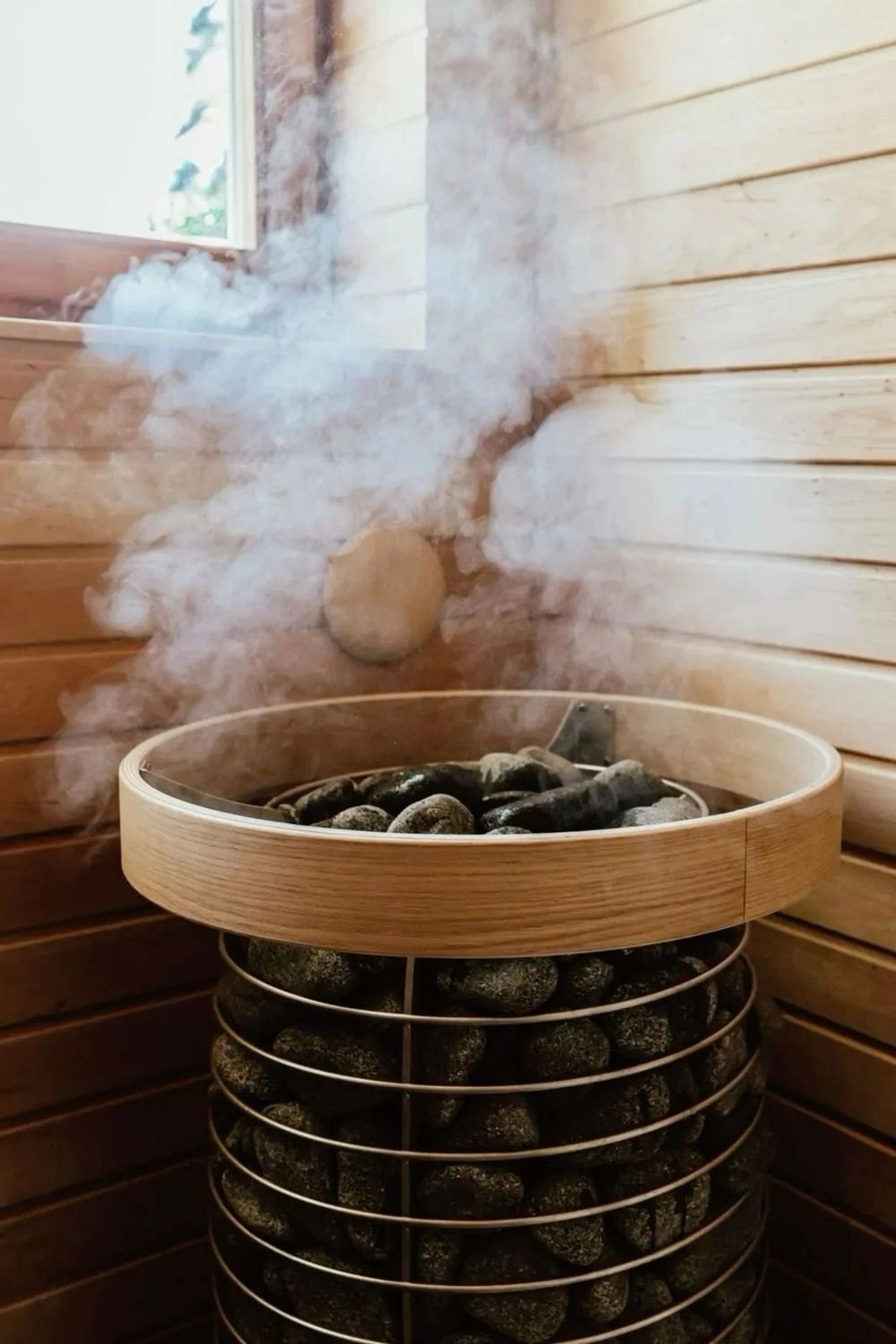 Steam over sauna stones